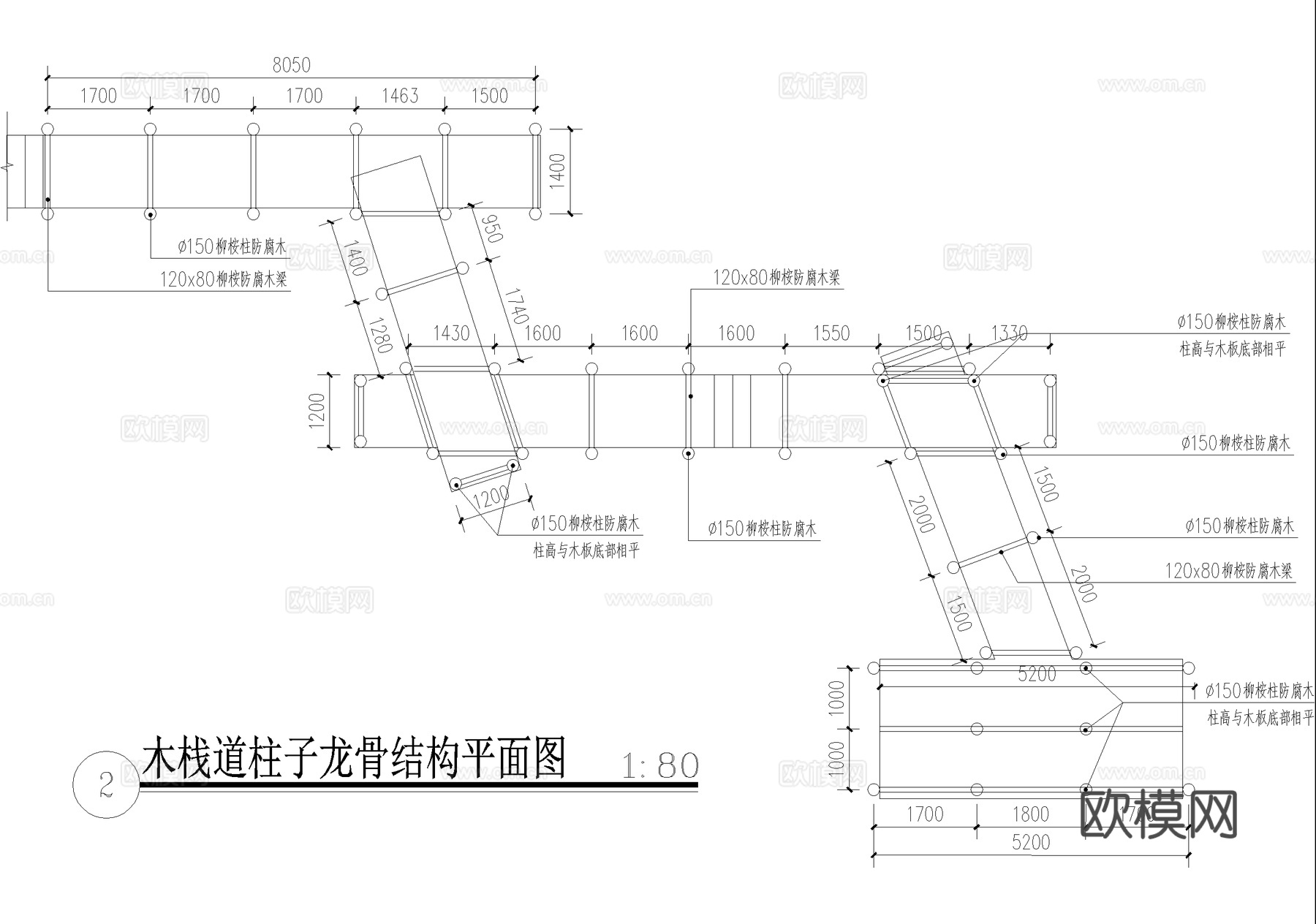 木栈道cad施工图