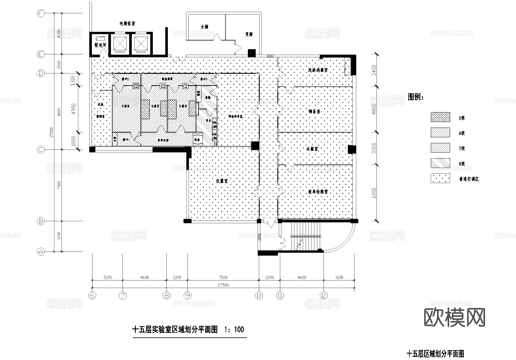 检疫局医药工业净化洁净厂房建筑平面CAD施工图cad施工图