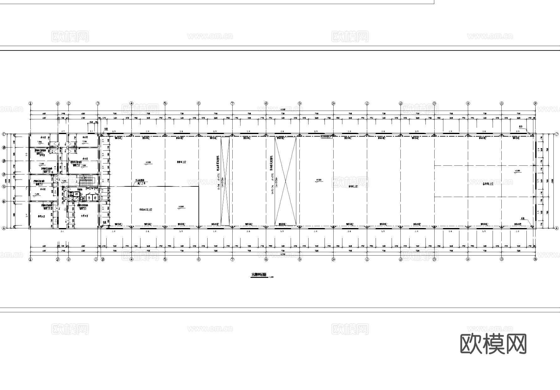检修车间车床加工厂房工业建筑结构CAD施工图cad施工图