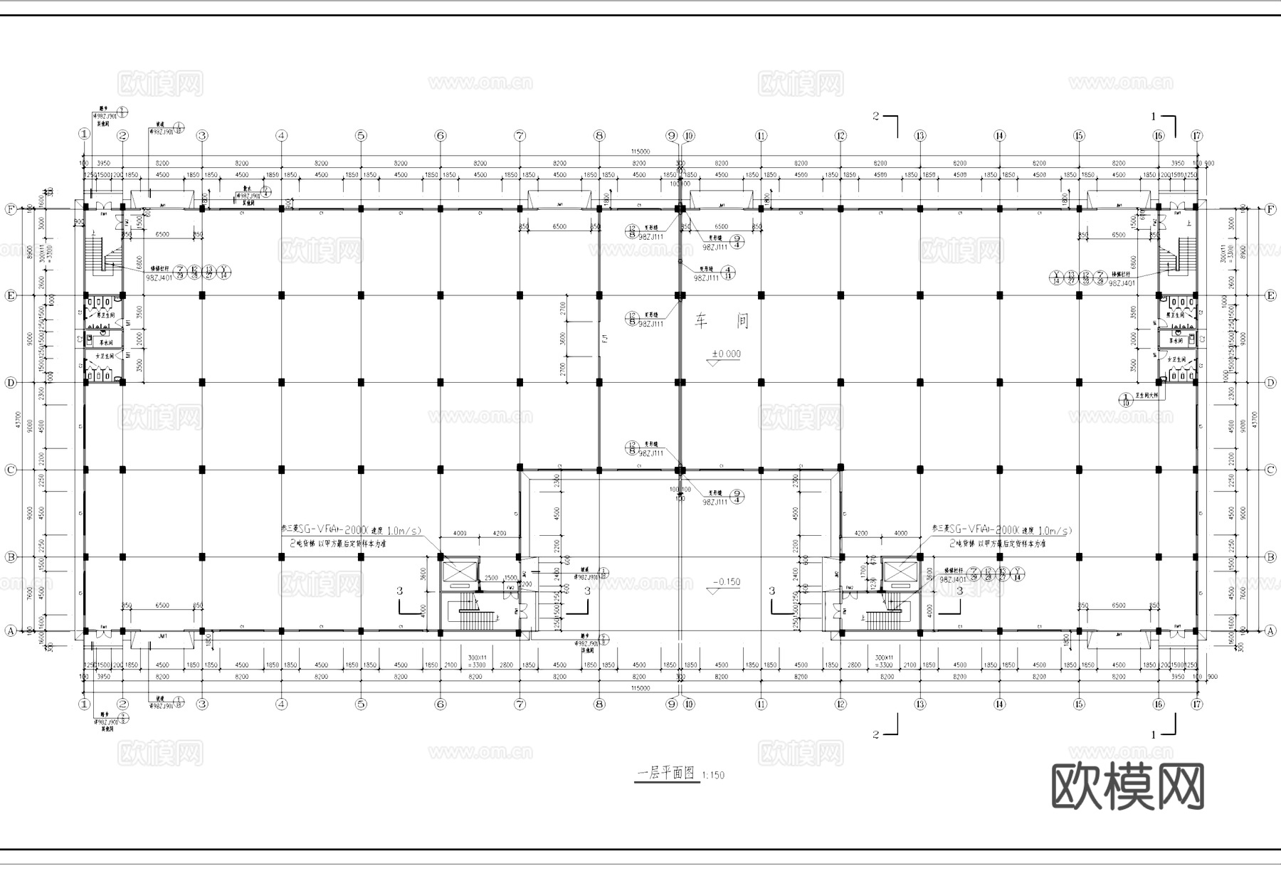 车间厂房工业建筑CAD施工图cad施工图
