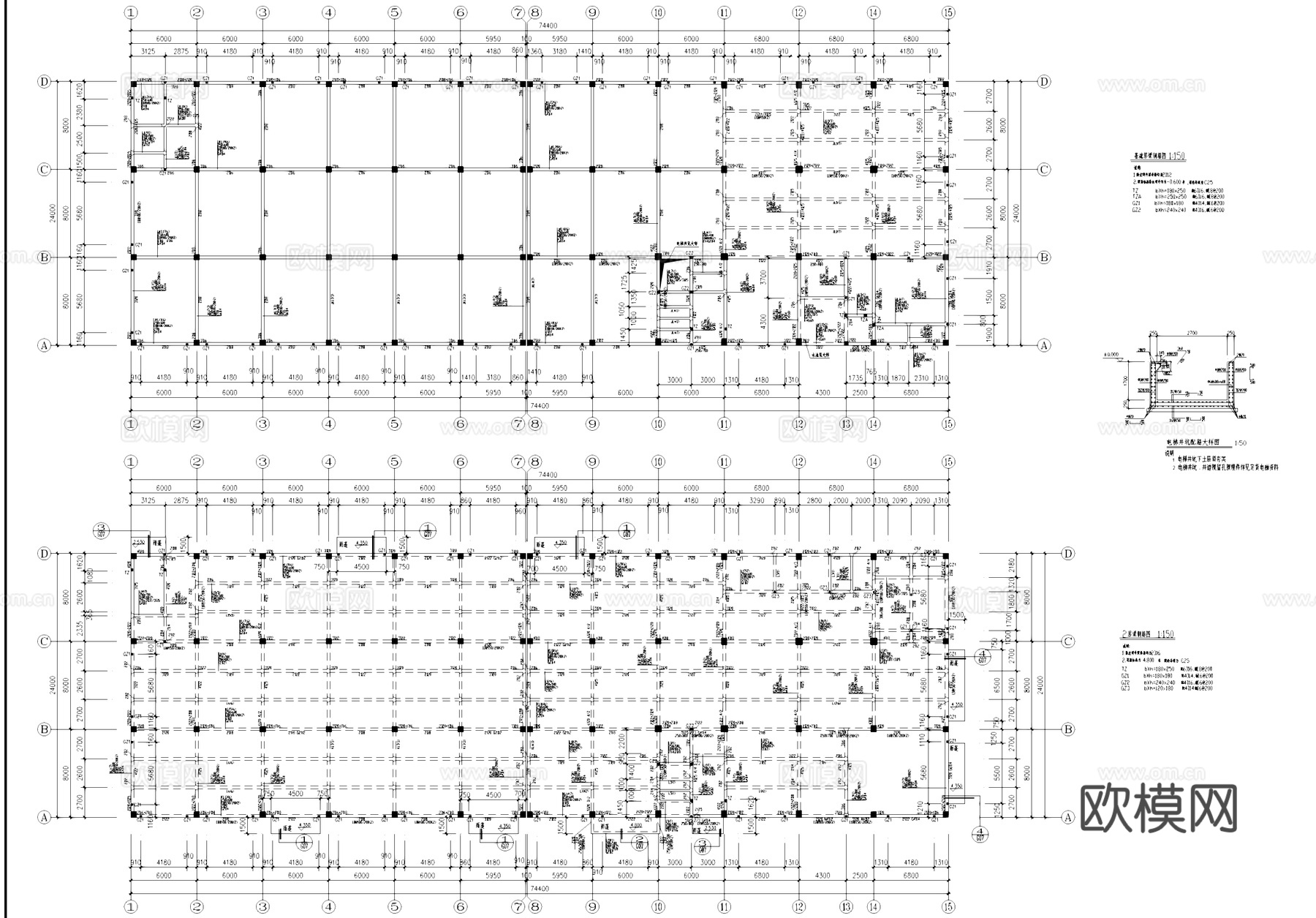 厂房工业建筑及结构CAD施工图cad施工图