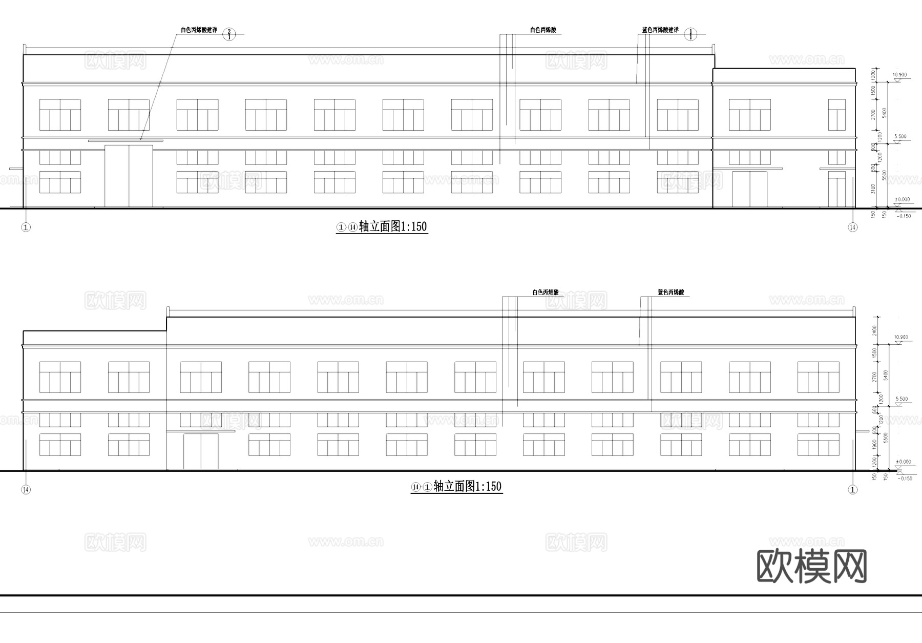 多层丁类厂房仓库车间工业建筑CAD施工图cad施工图