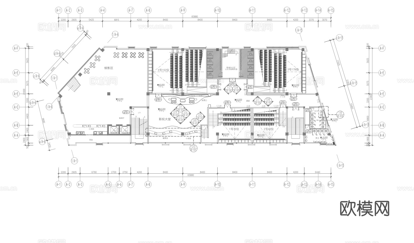 电影院  最新全套施工图设计cad施工图cad施工图