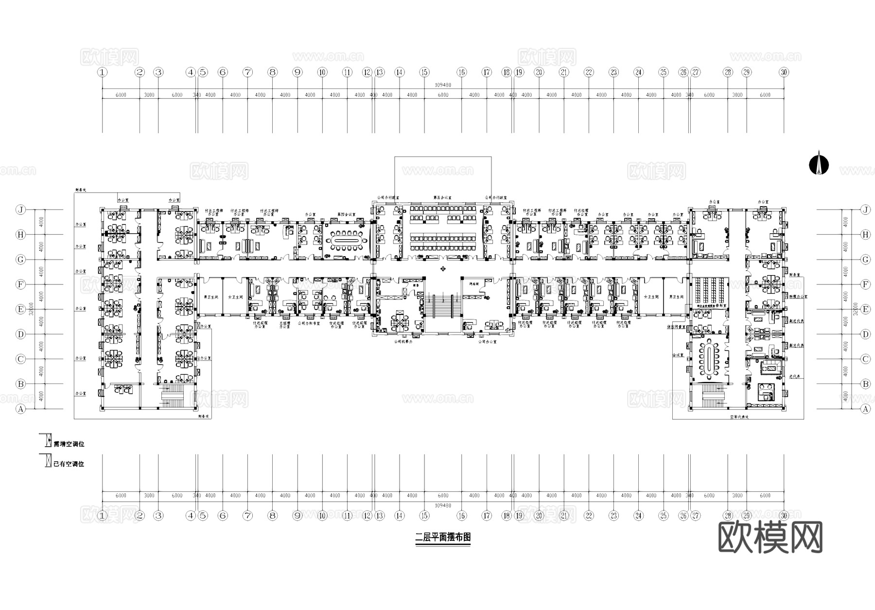 办公楼室内装饰CAD施工图集cad施工图