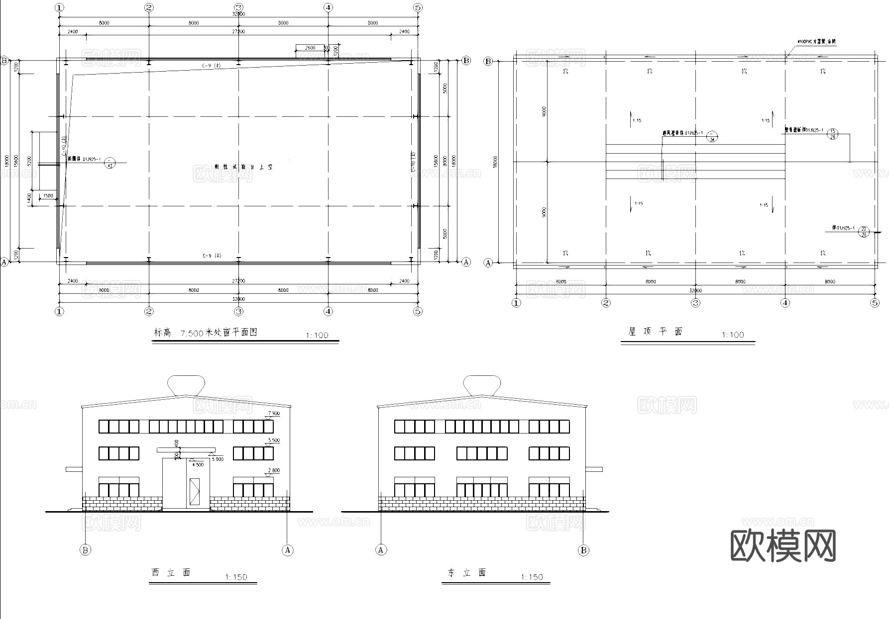 钢结构机械工厂车间厂房工业建筑CAD施工图cad施工图