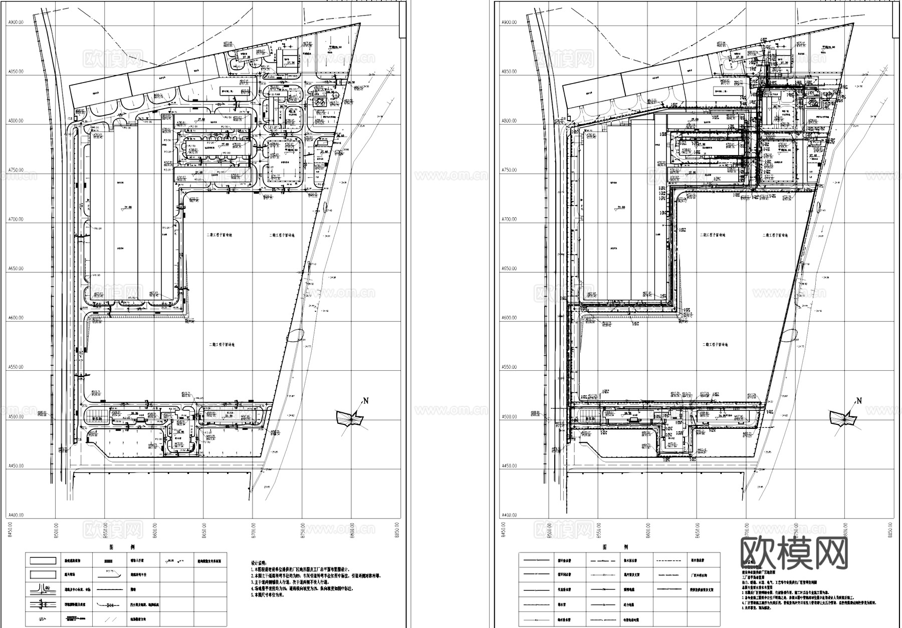 纺织厂工业园区规划平面CAD施工图cad施工图