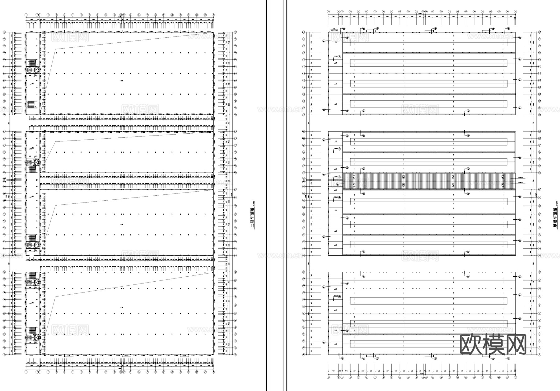 厂房工业车间建筑CAD施工图cad施工图