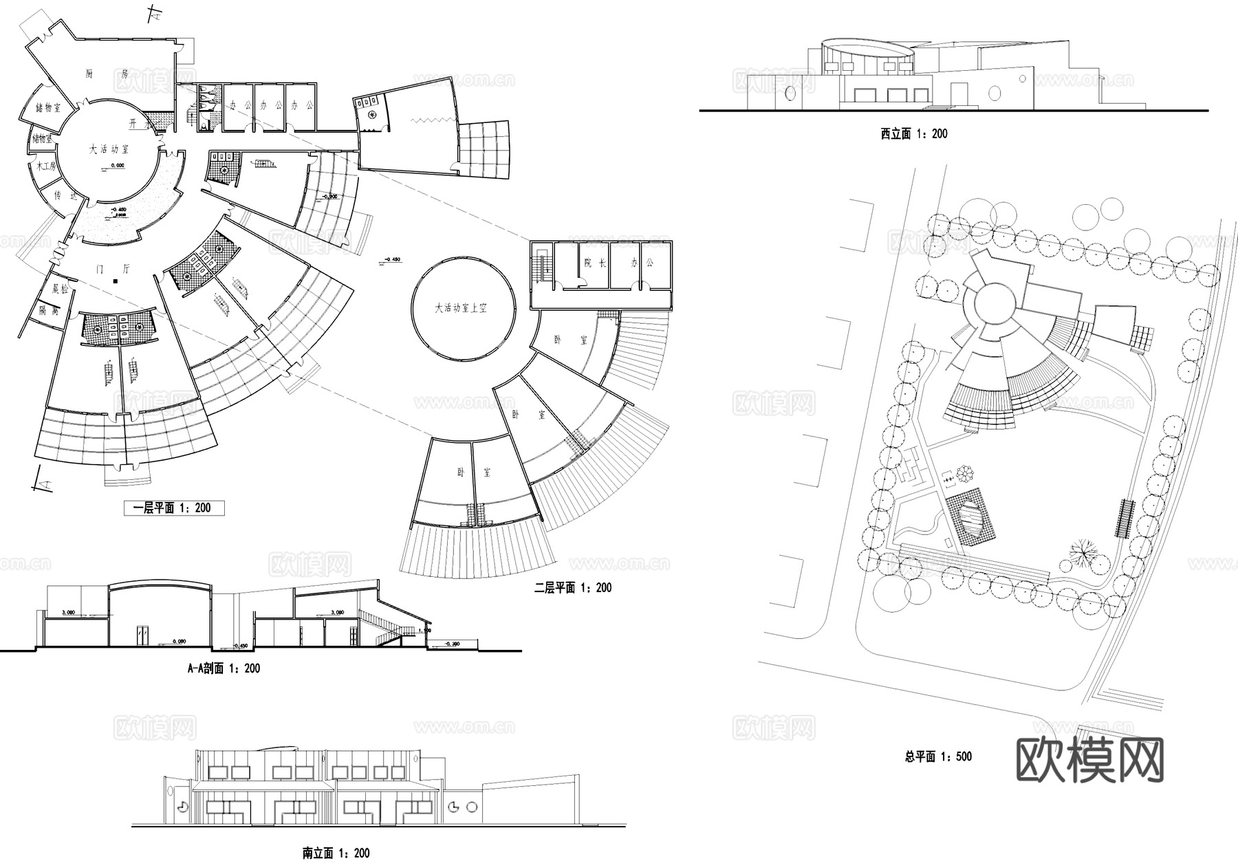 幼儿园托儿所建筑设计CAD施工图cad施工图cad施工图