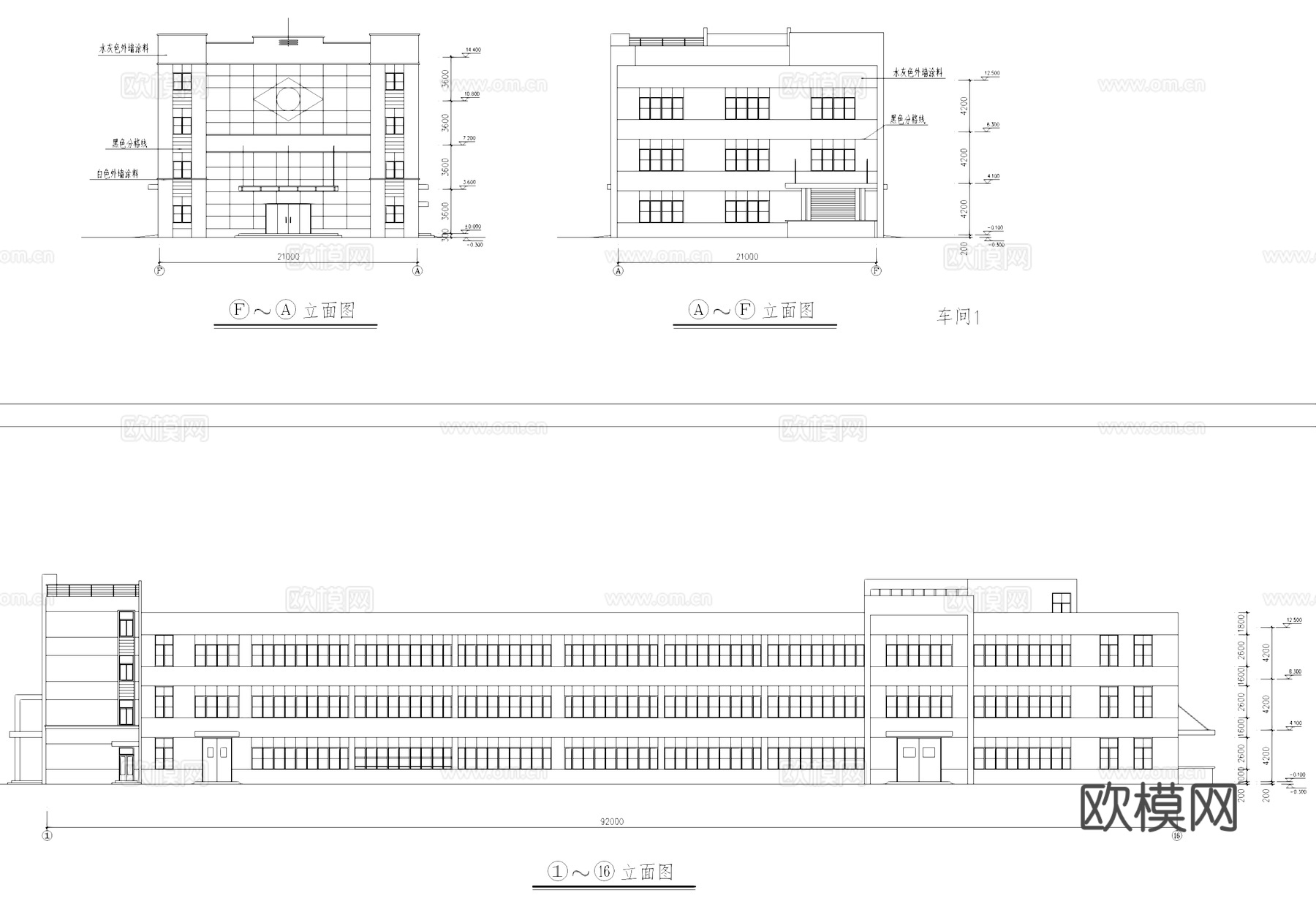 装配检验车间工业建筑CAD施工图cad施工图cad施工图