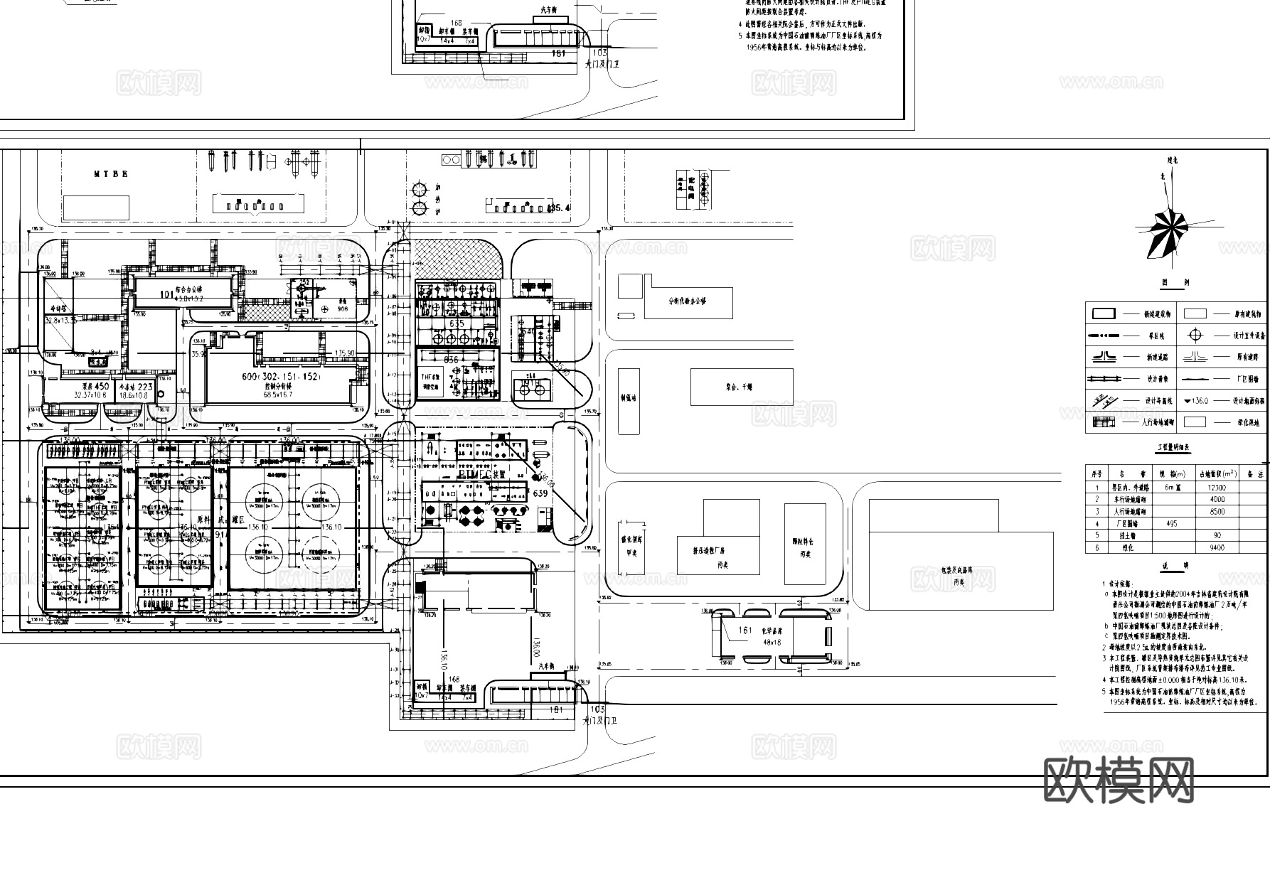 中石油前郭炼油厂建筑规划平面CAD施工图cad施工图cad施工图