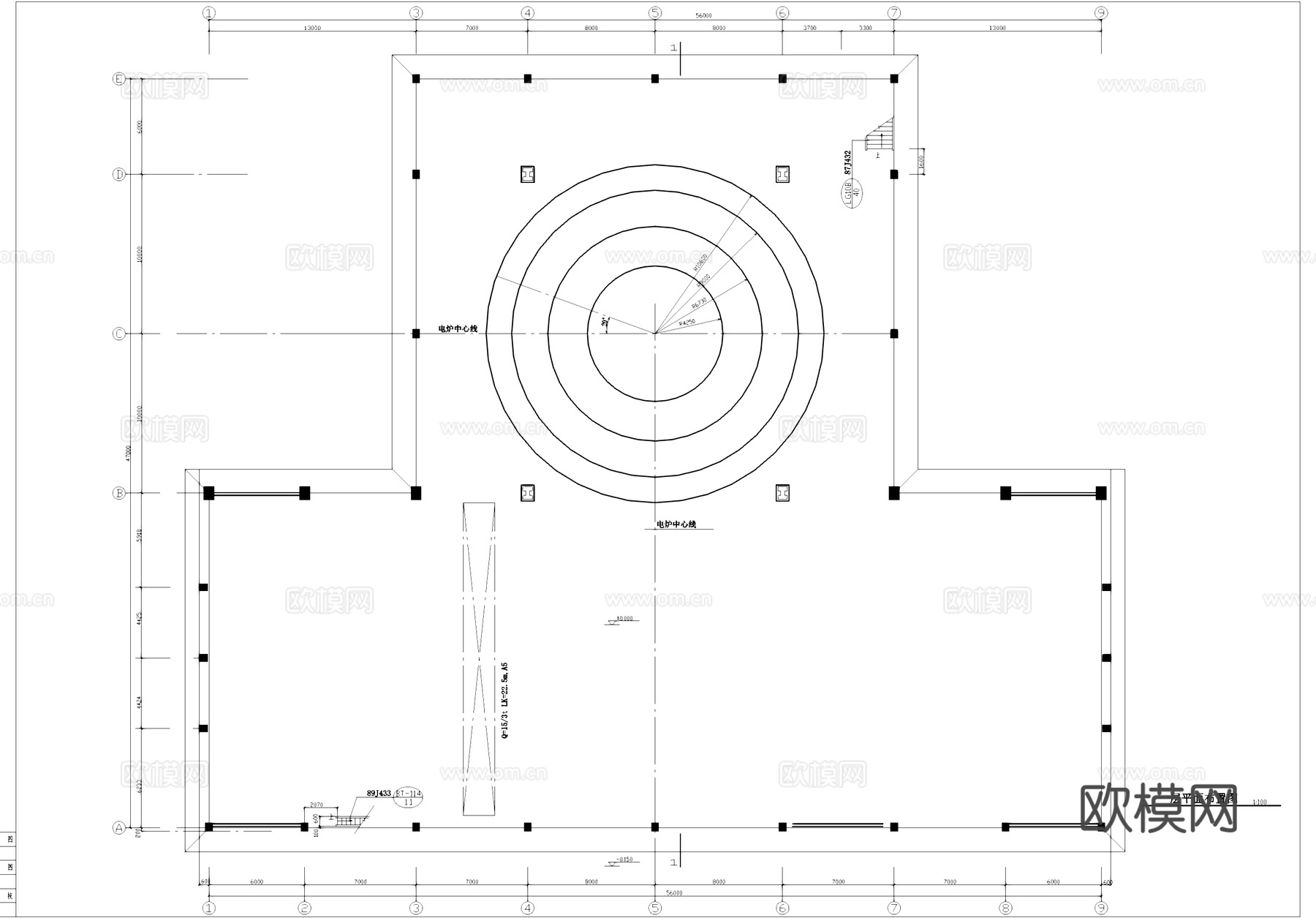大型工厂厂房工业建筑CAD施工图cad施工图