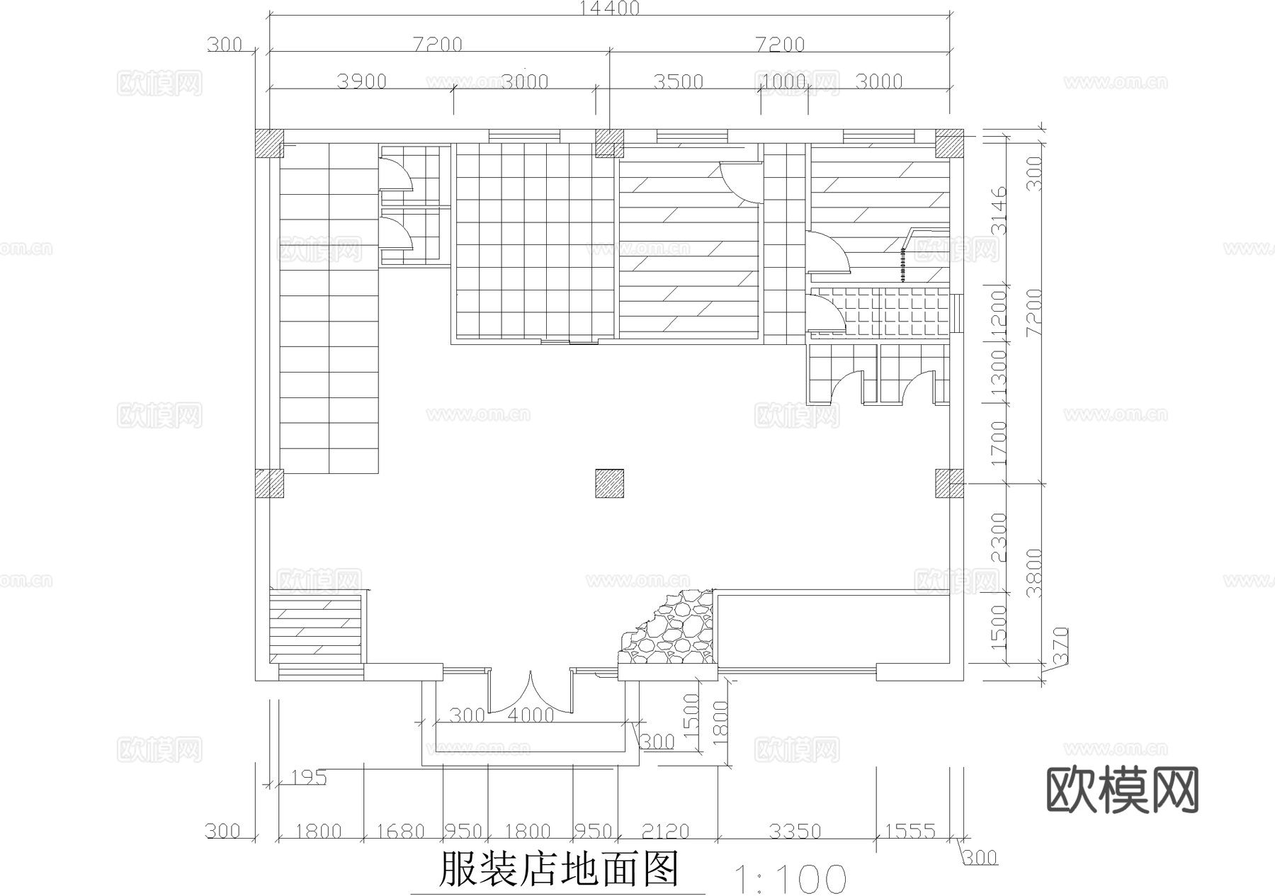 服装店 商铺服饰店 专卖店cad施工图