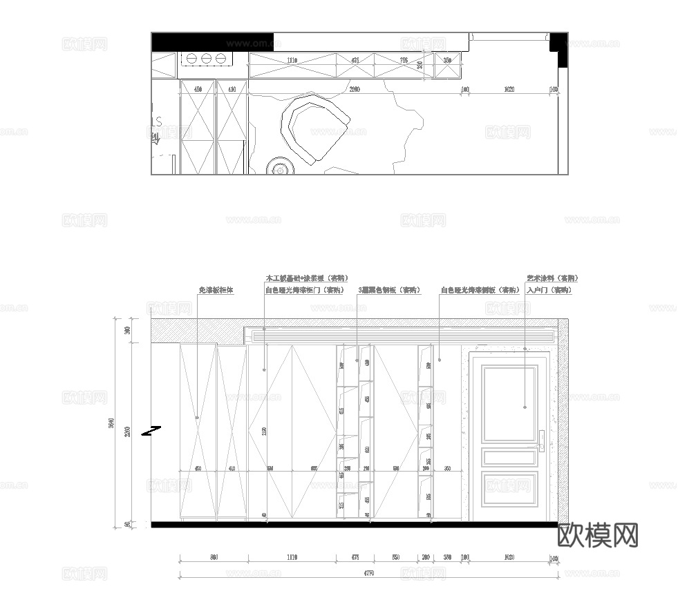 三室一厅样板间大平层  最新全套施工图设计cad施工图