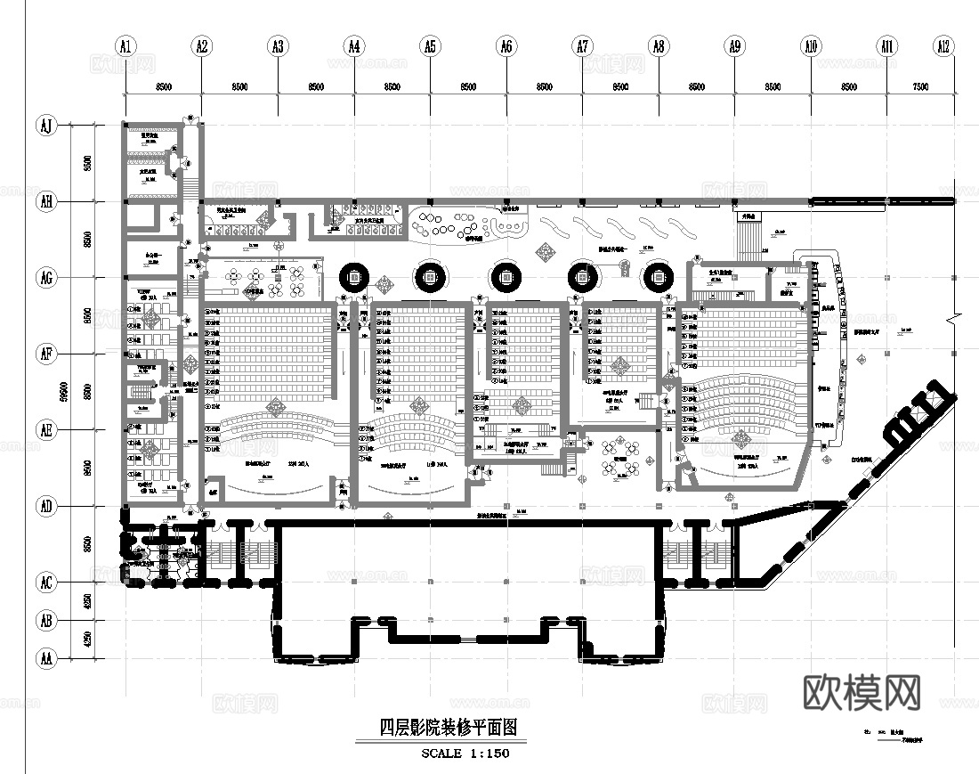 电影院 最新全套施工图设计cad施工图