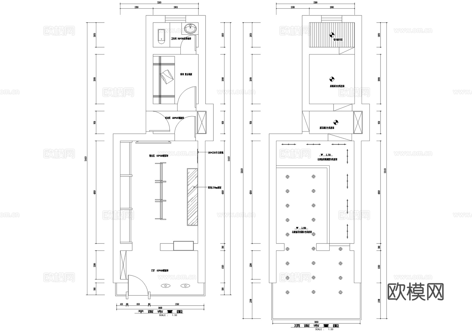 服装店 商铺服饰店cad施工图
