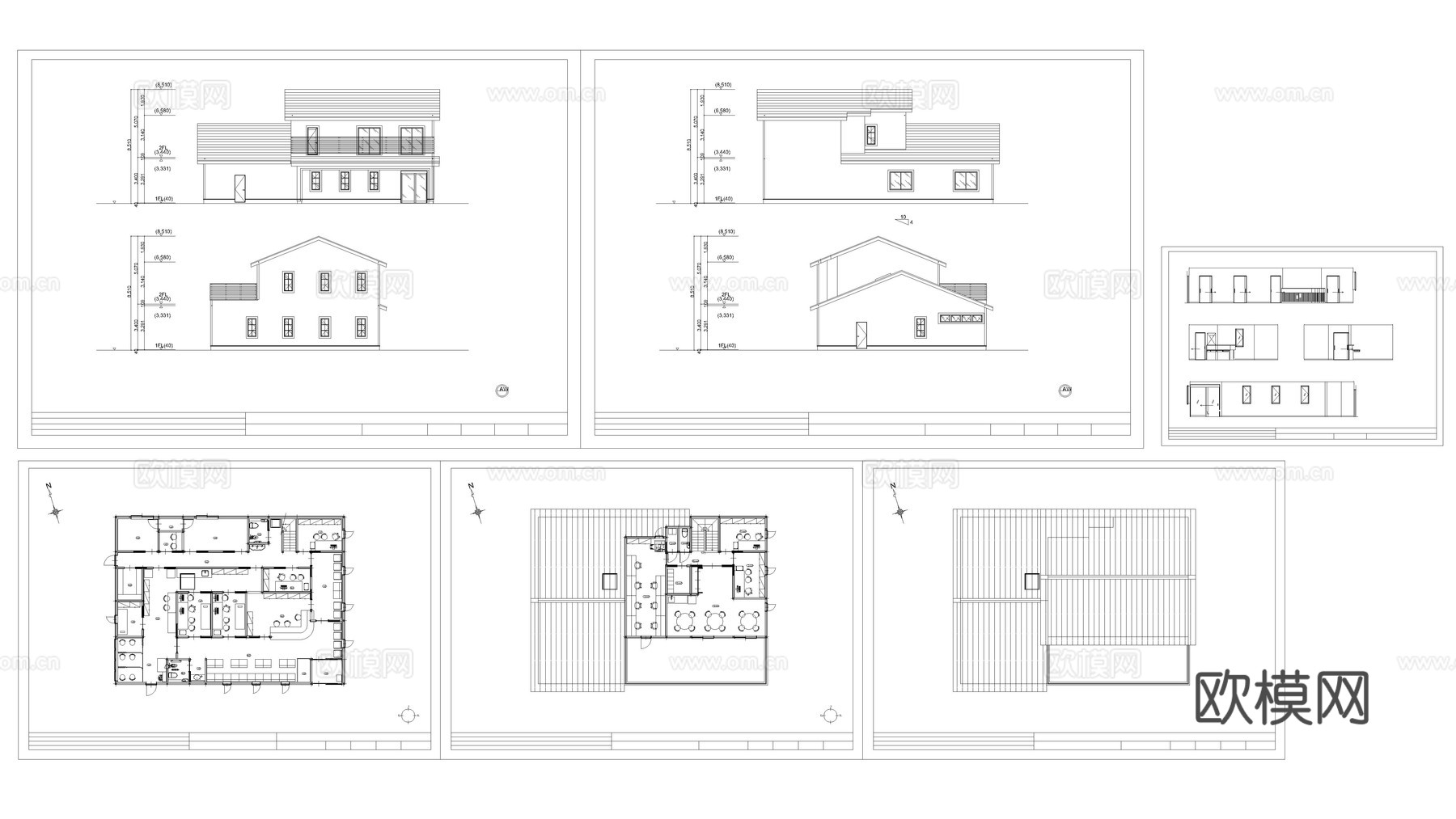 建筑别墅 商业住宅cad施工图
