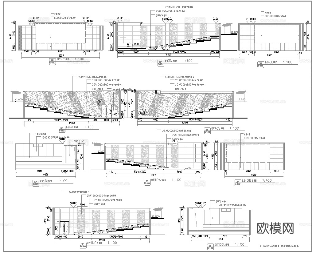 电影院 最新全套施工图设计cad施工图