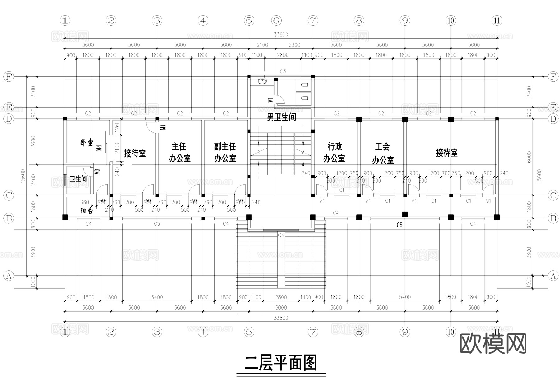 欧式多层办公楼建筑CAD施工图cad施工图