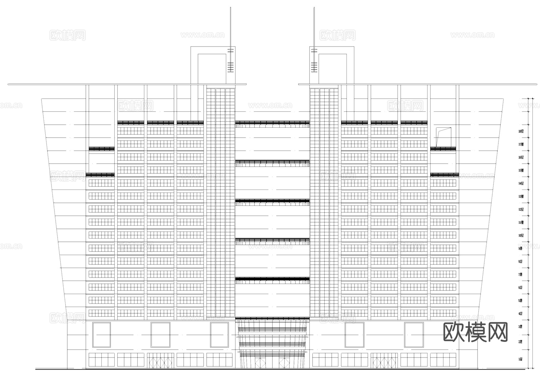 小县城酒楼建筑CAD施工图cad施工图