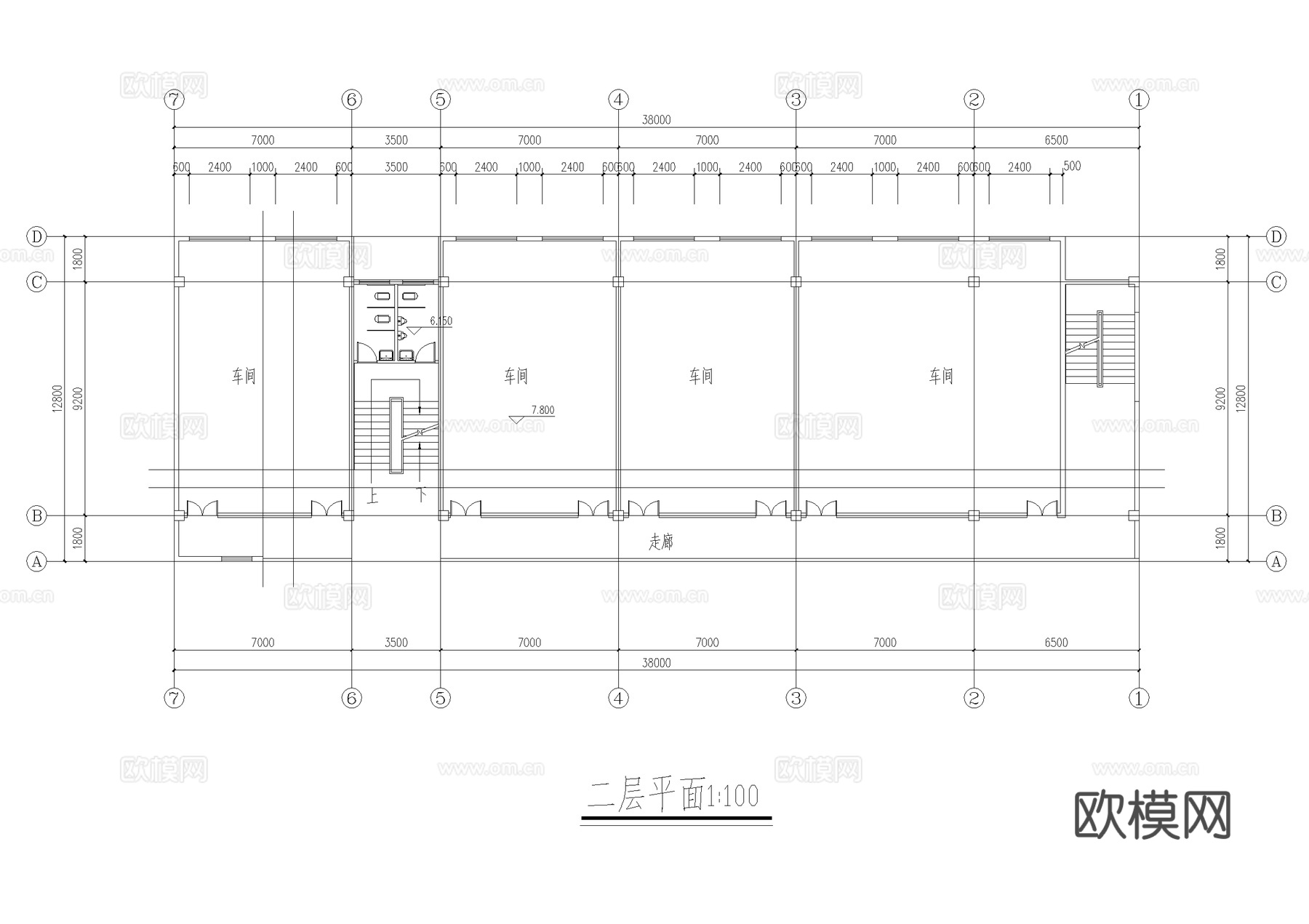 工业车间及修理车间建筑CAD施工图cad施工图