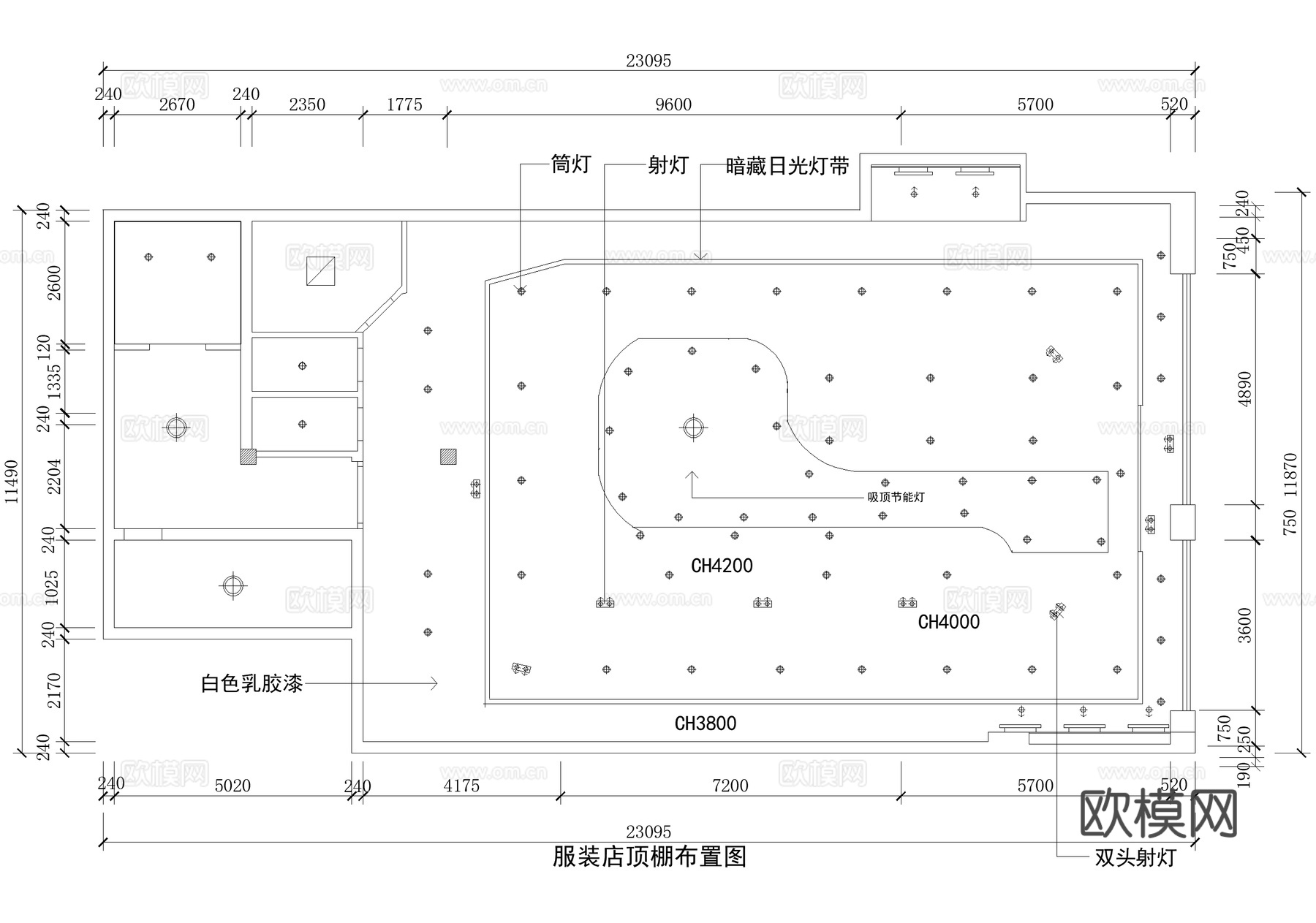 服装店 商铺品牌服饰店 专卖店cad施工图