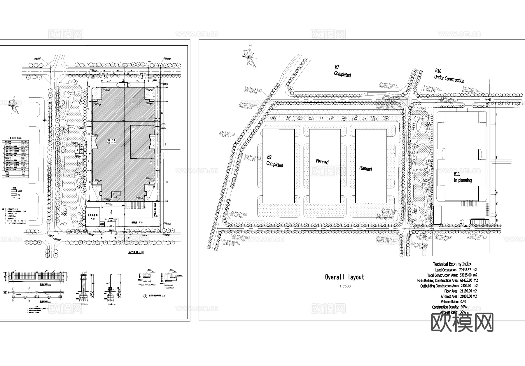 电子厂房工业建筑规划总平面CAD施工图cad施工图