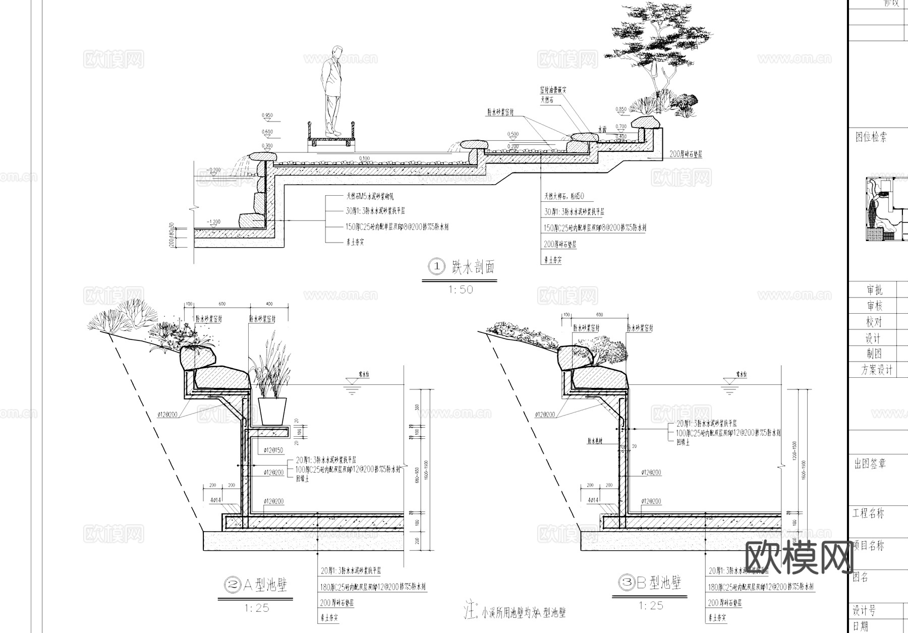 小庭院景观CAD施工图集cad施工图