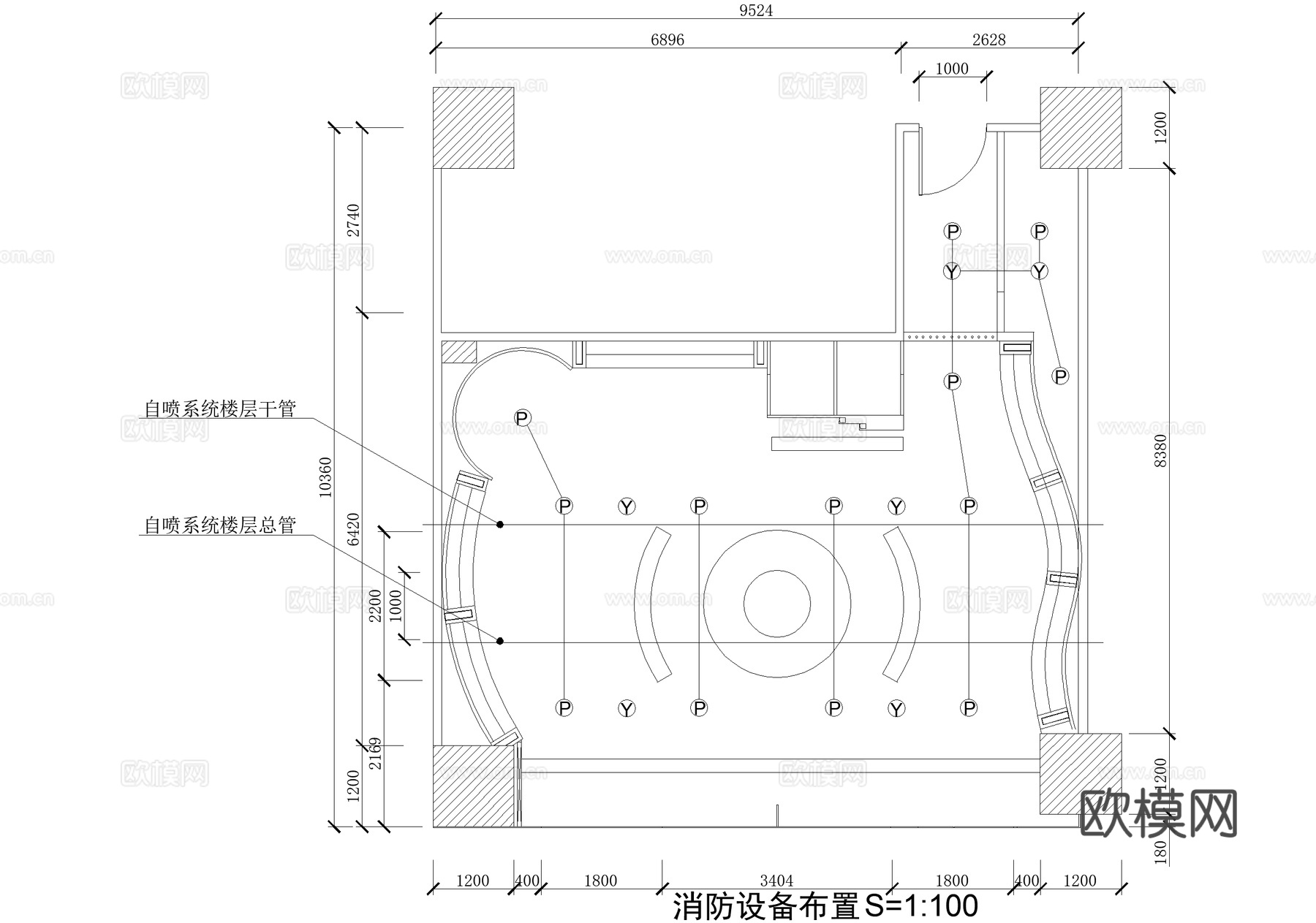 服装店 商铺铺面服饰店 专卖店cad施工图