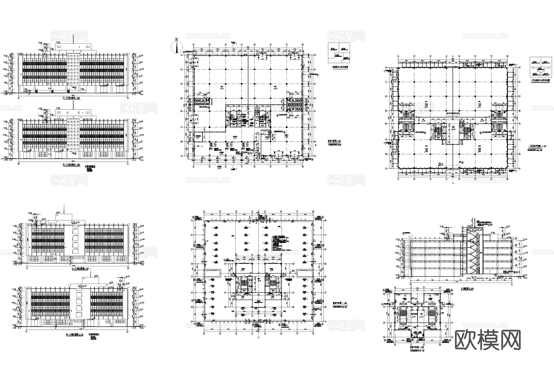 厂房车间大厦工业建筑CAD施工图cad施工图