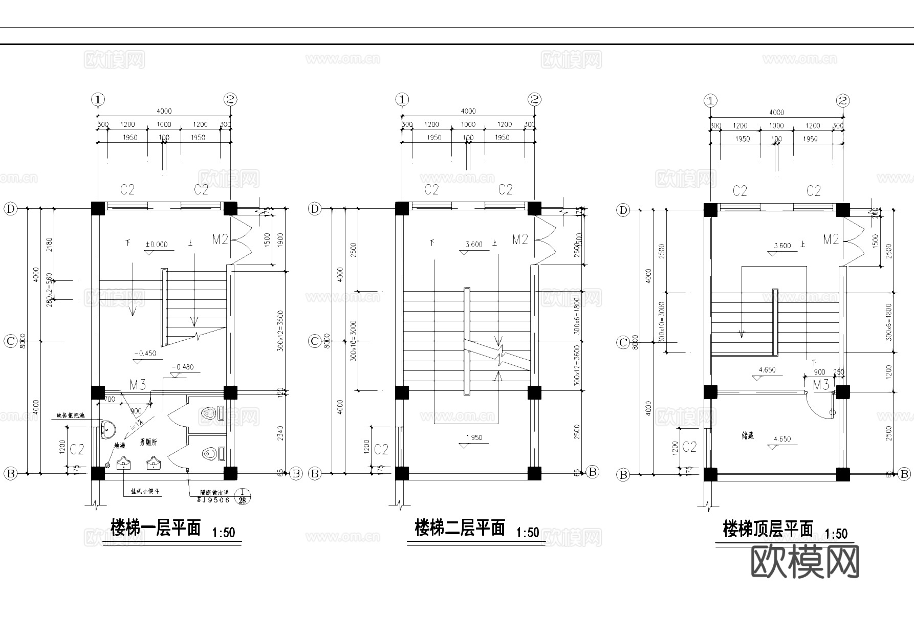 二层框架电缆电线厂房车间工业建筑CAD施工图cad施工图