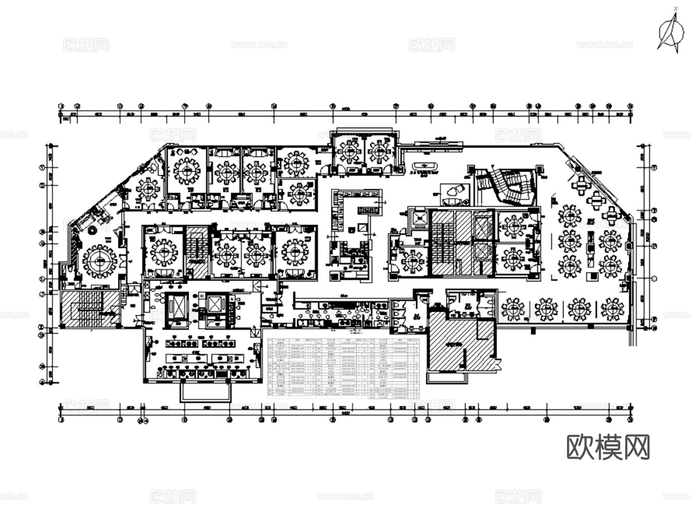 12套海鲜餐厅酒店CAD施工图效果图cad施工图