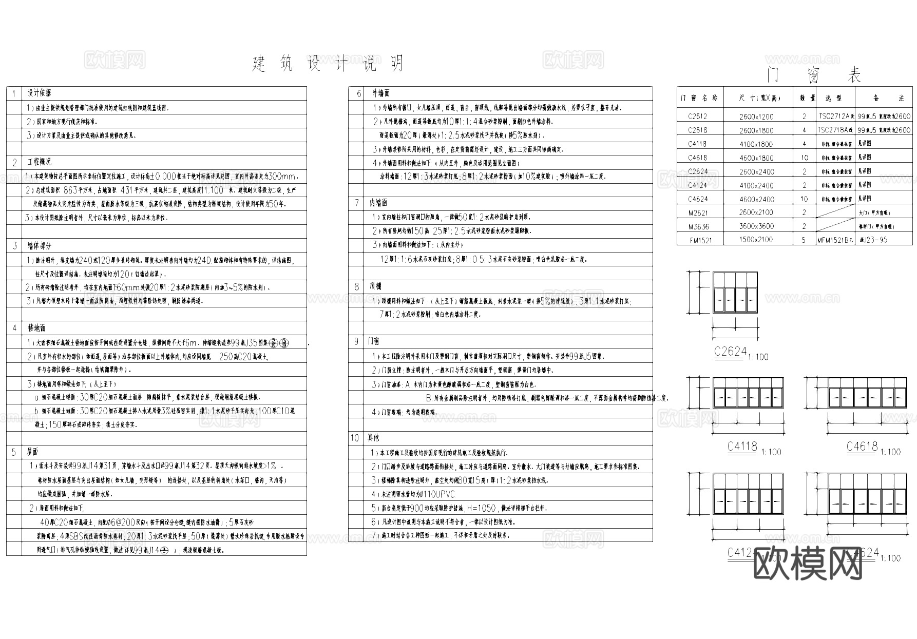 九华制衣厂车间厂房工业建筑CAD施工图cad施工图