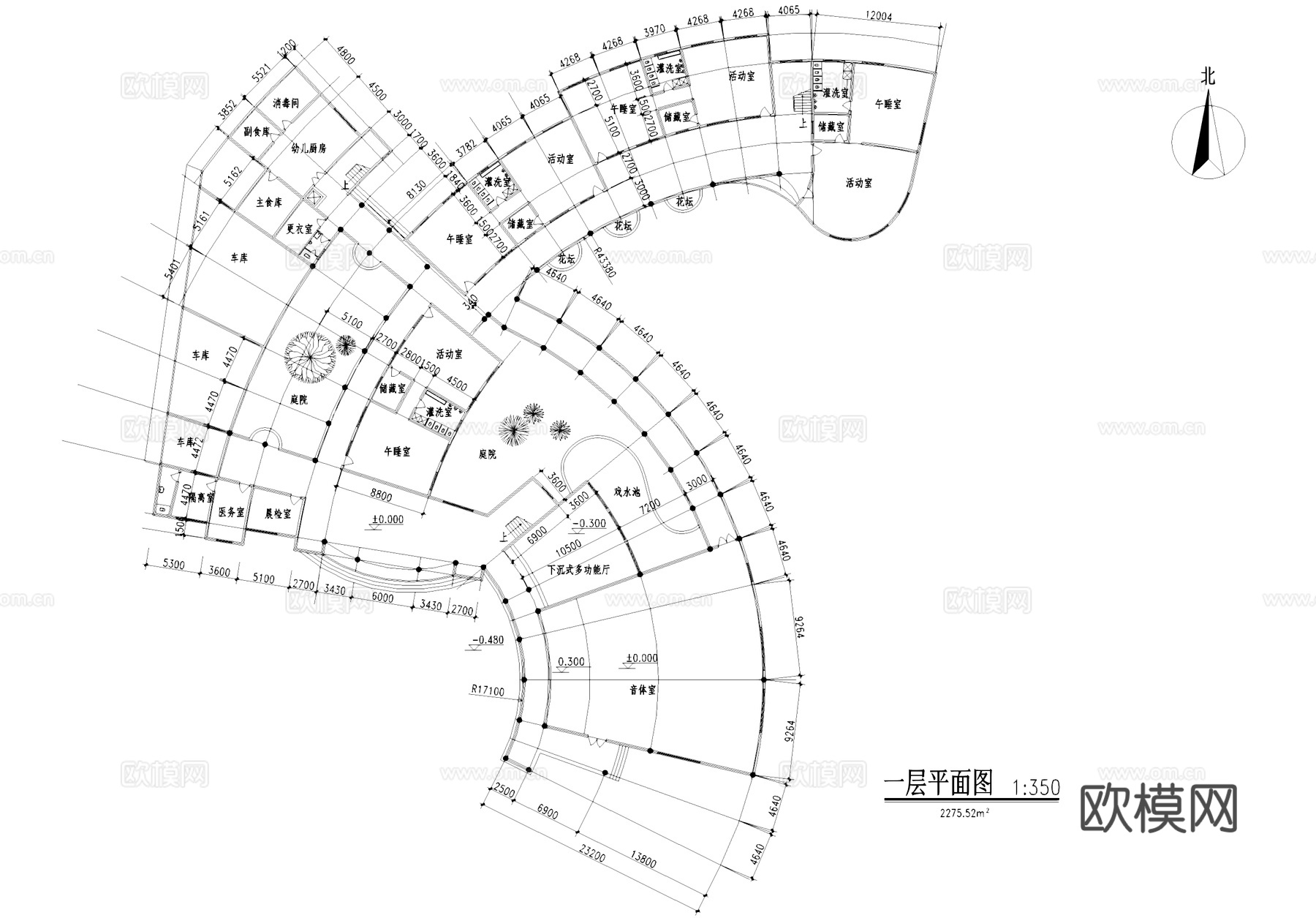 县机关幼儿园建筑CAD施工图cad施工图
