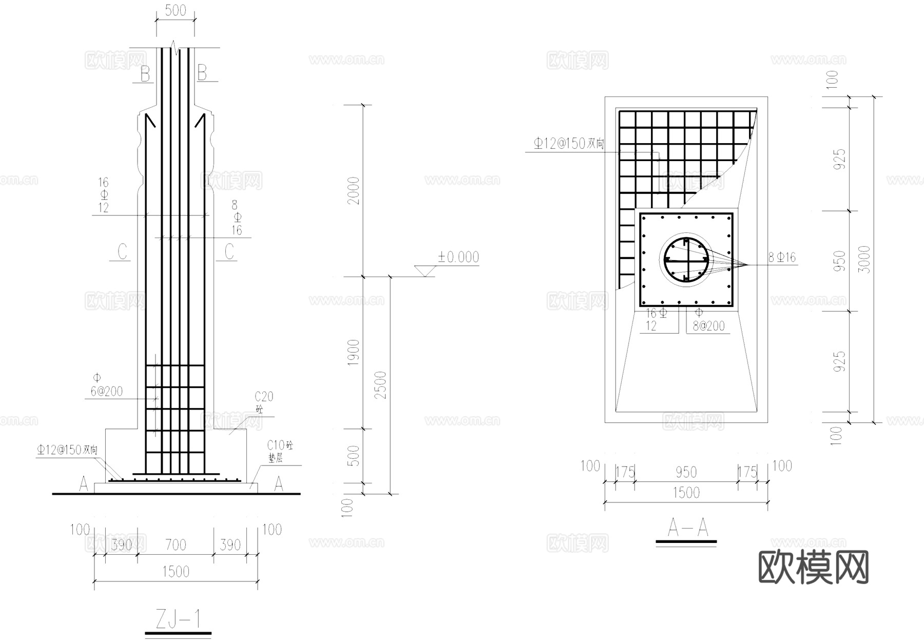 云峰门四柱七楼牌坊牌楼古建筑CAD施工图cad施工图