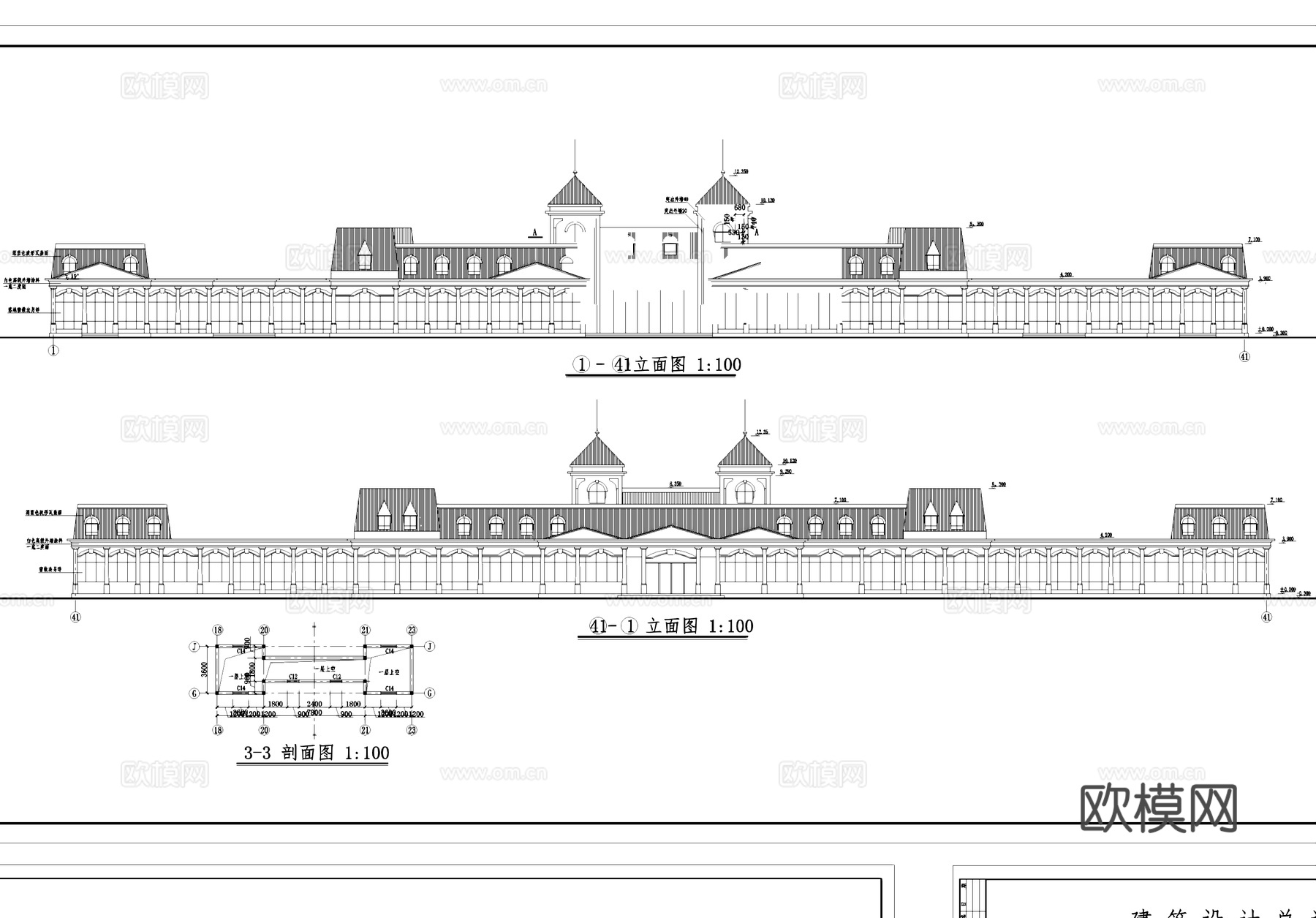 余杭茶馆休闲会所建筑CAD施工图cad施工图
