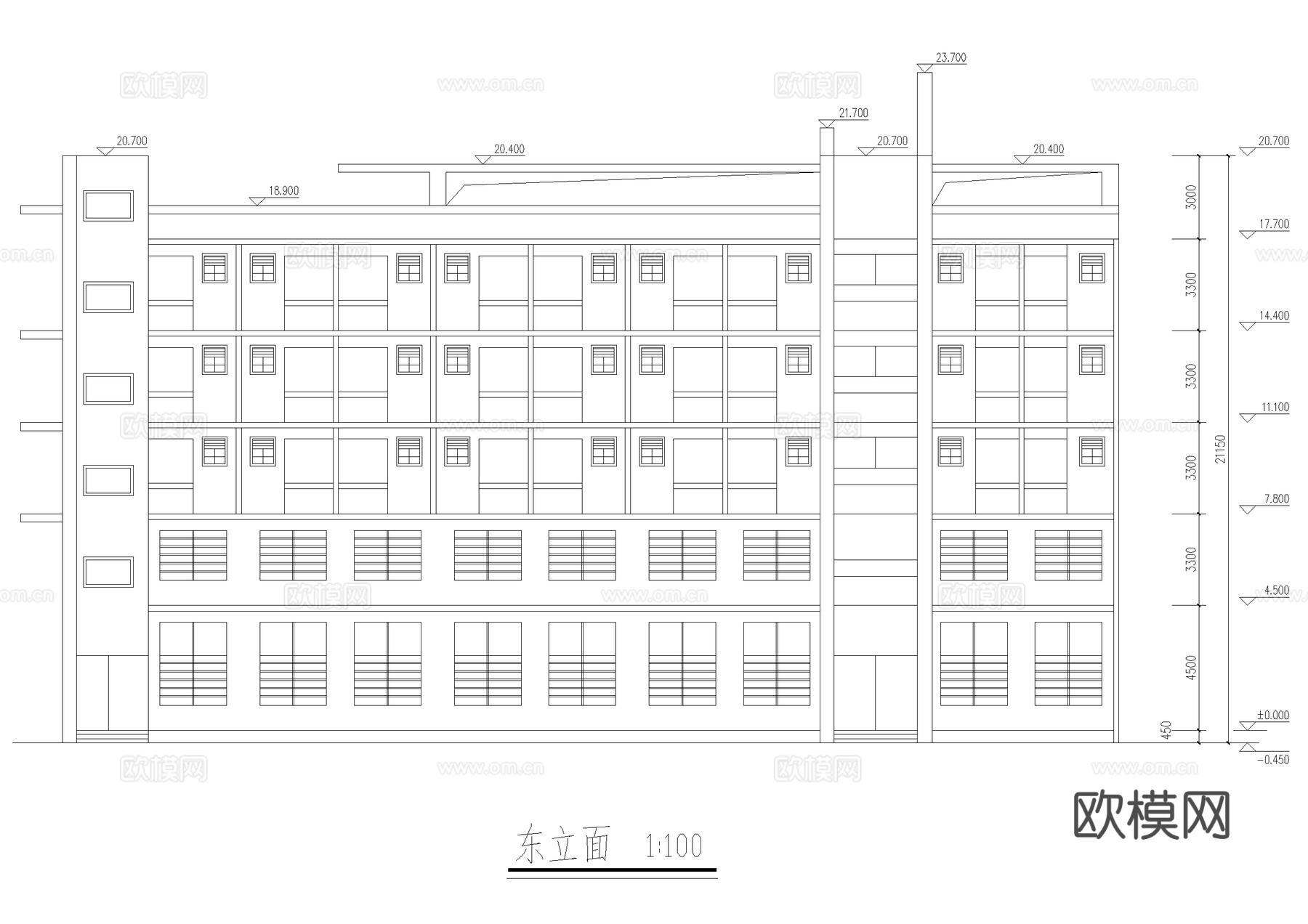 工业车间及修理车间建筑CAD施工图cad施工图