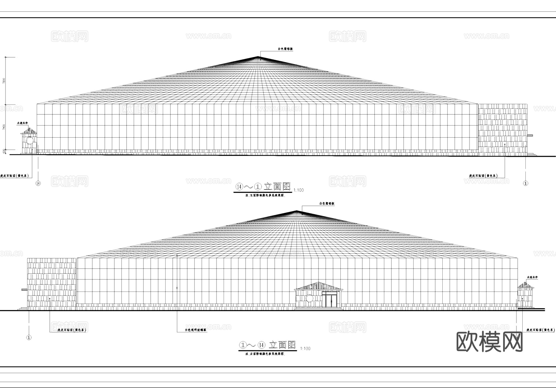 钢结构海珍品养殖大棚建筑CAD施工图cad施工图