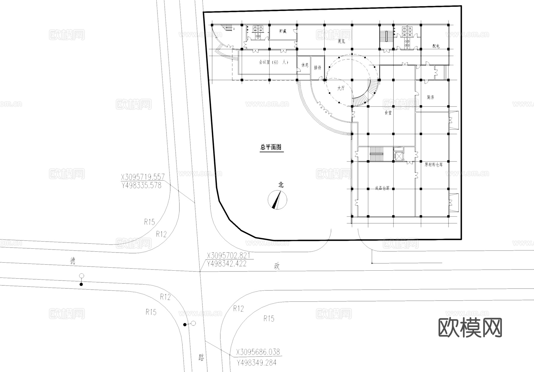 工业厂房车间大楼建筑CAD施工图集cad施工图