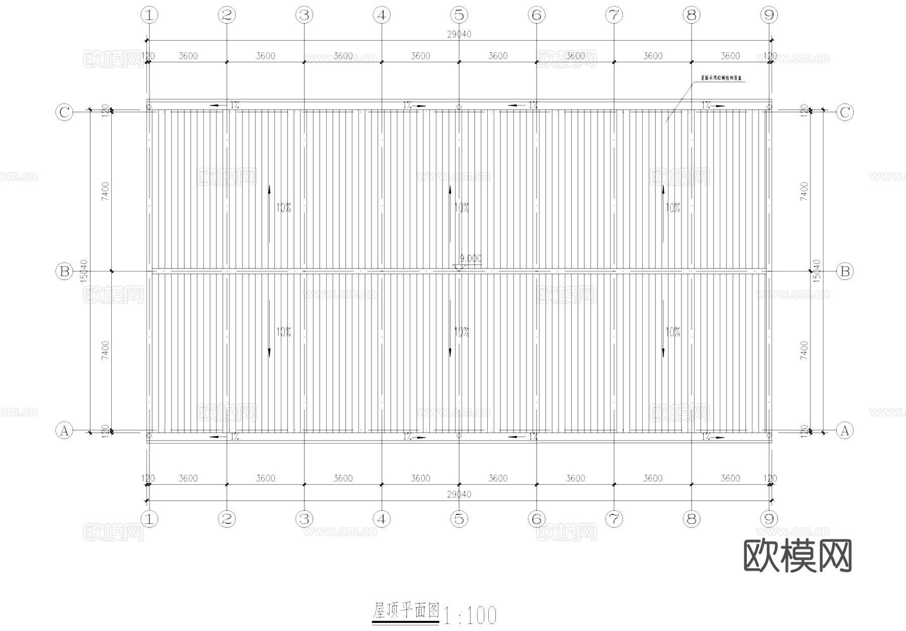 工业厂房车间建筑CAD施工图cad施工图