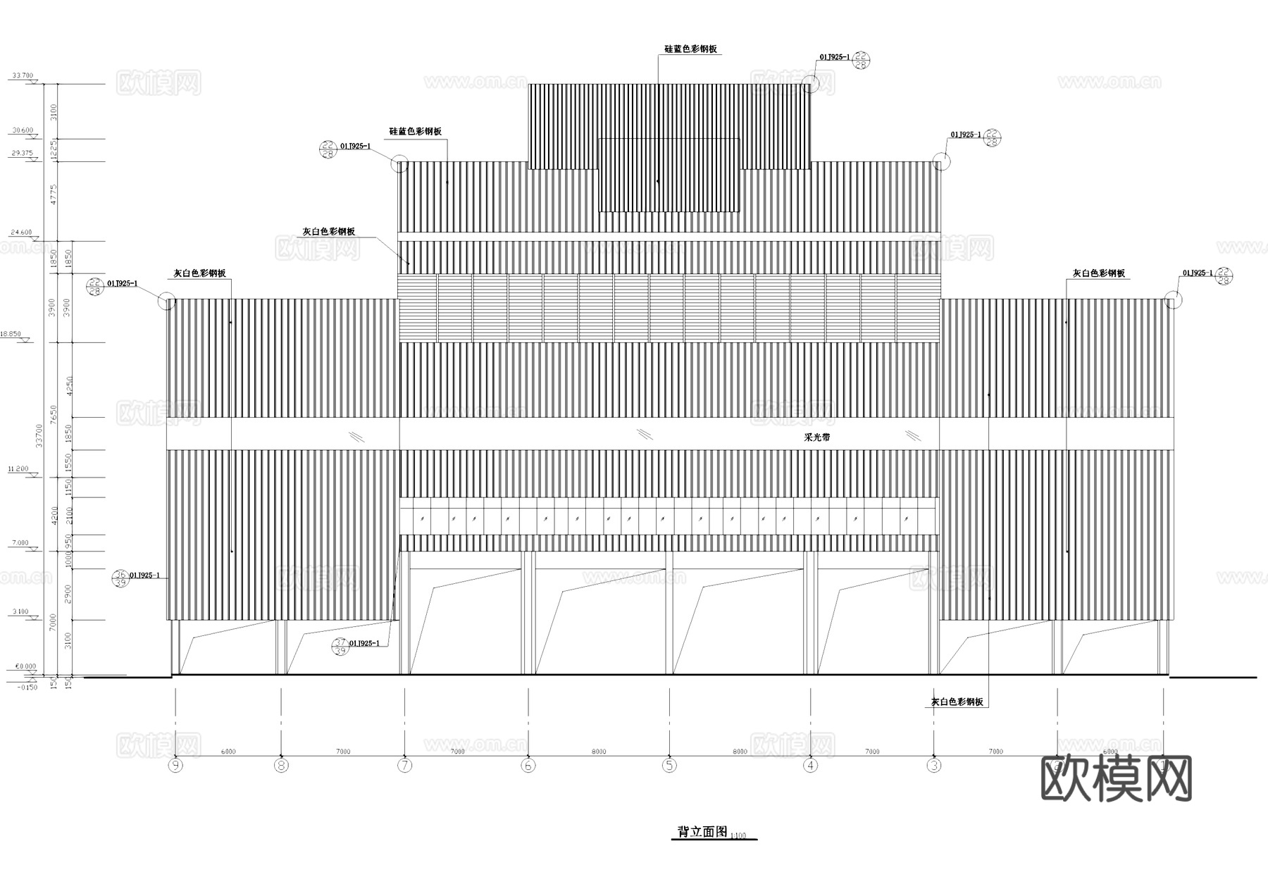 大型工厂厂房工业建筑CAD施工图cad施工图