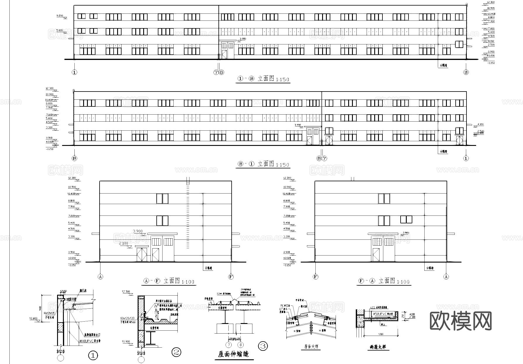 加工车间厂房工业建筑CAD施工图cad施工图cad施工图