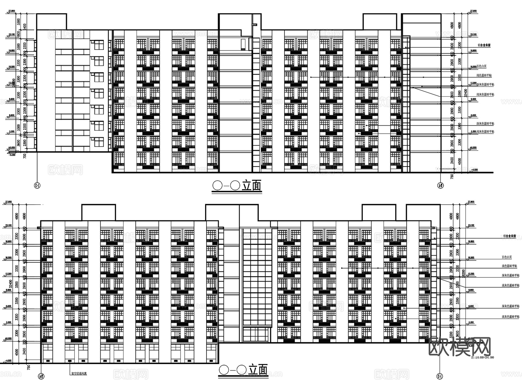 医院家属区教室公寓食堂招聘楼建筑CAD施工图集cad施工图