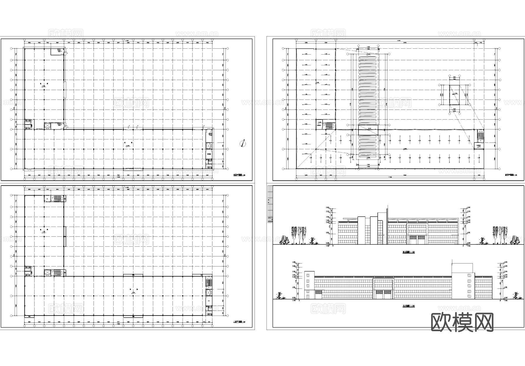 工业车间仓库厂房建筑CAD施工图cad施工图