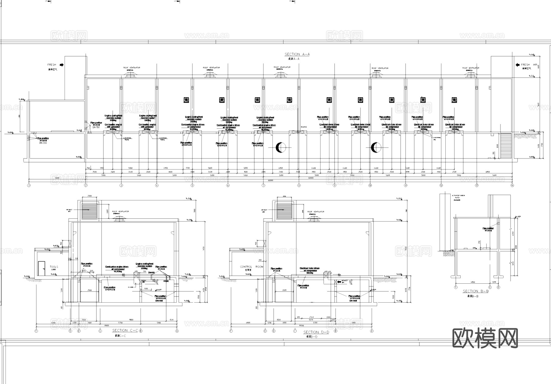 污水处理厂蛋形消化池及配套工业建筑CAD施工图cad施工图