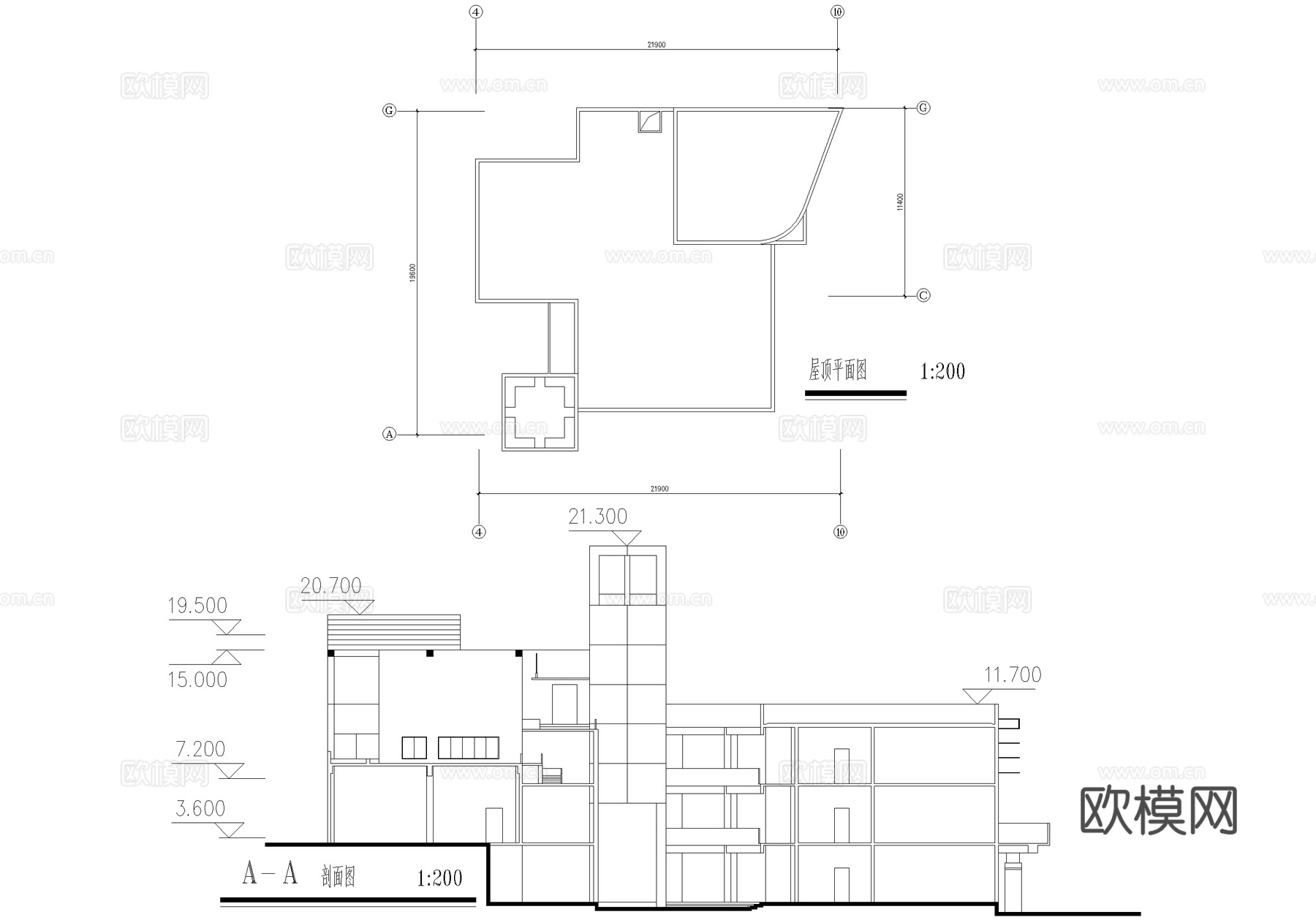幼儿园建筑 四层托儿所cad施工图