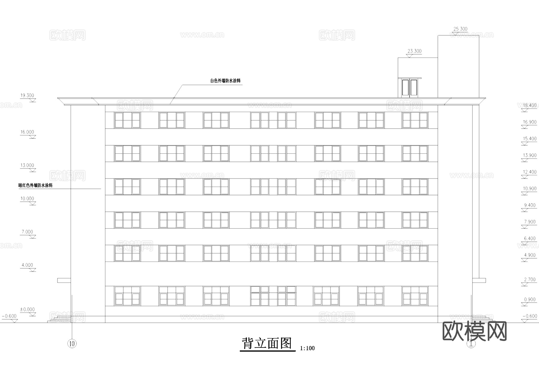 厂区办公楼建筑CAD施工图cad施工图