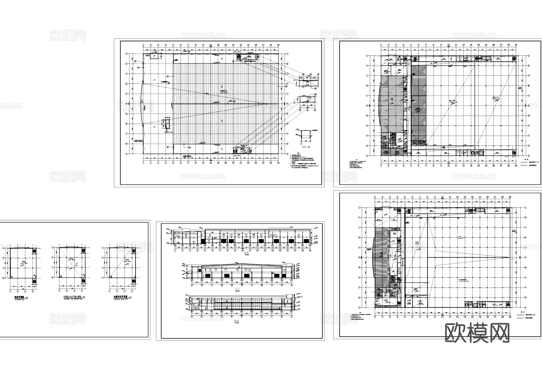 单层制造包装车间厂房工业建筑CAD施工图cad施工图
