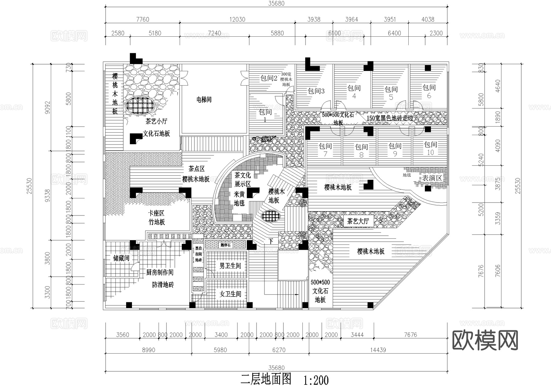 中式茶馆 茶室茶吧茶庄会所 茶楼cad施工图