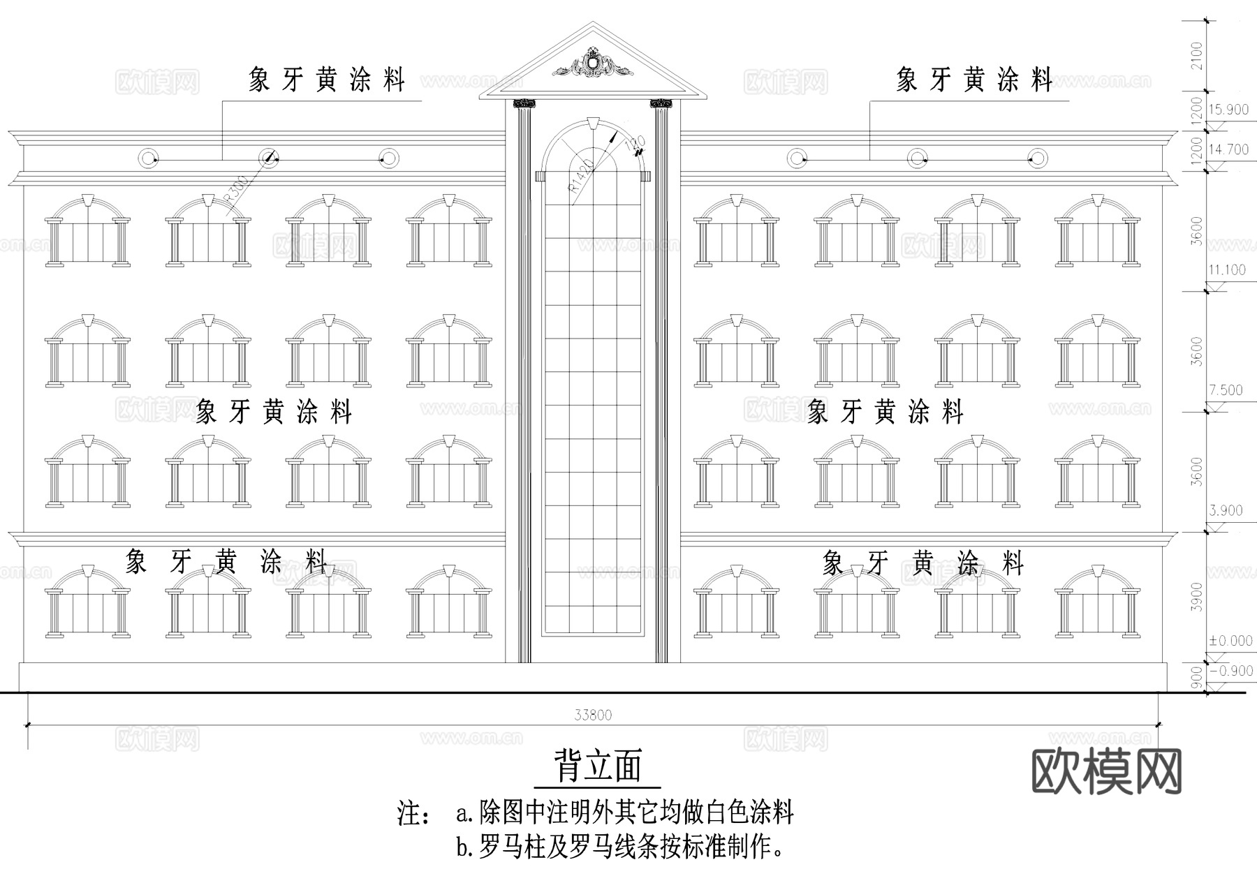 欧式多层办公楼建筑CAD施工图cad施工图