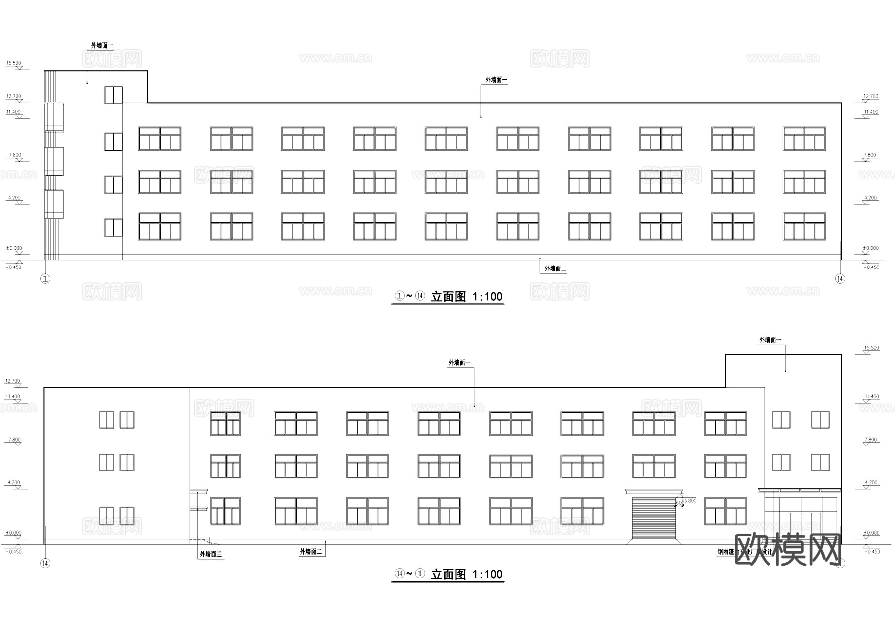 乡村经济联合社厂房工业建筑CAD施工图cad施工图